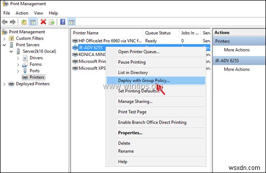 How to Deploy a Network Printer via Group Policy in Server 2016.