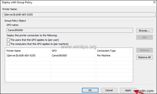 How to Deploy a Network Printer via Group Policy in Server 2016.