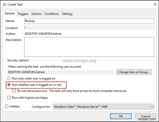 How to Run a Scheduled Task in Background or in Foreground.