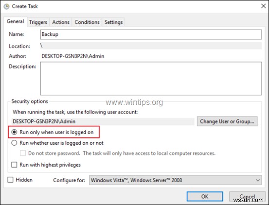 How to Run a Scheduled Task in Background or in Foreground.