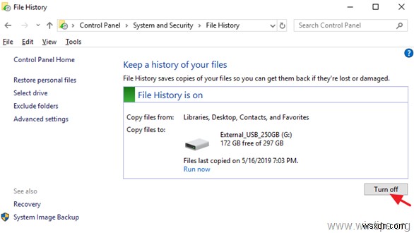How to Turn Off File History and Reset File History Settings in Windows 10.