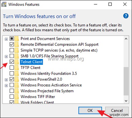 How to Enable Telnet Client in Windows 10.