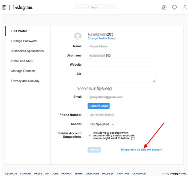 How to Disable your Instagram Account Temporarily.