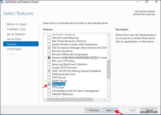 How to Enable Telnet Client in Server 2012/2016/2019.