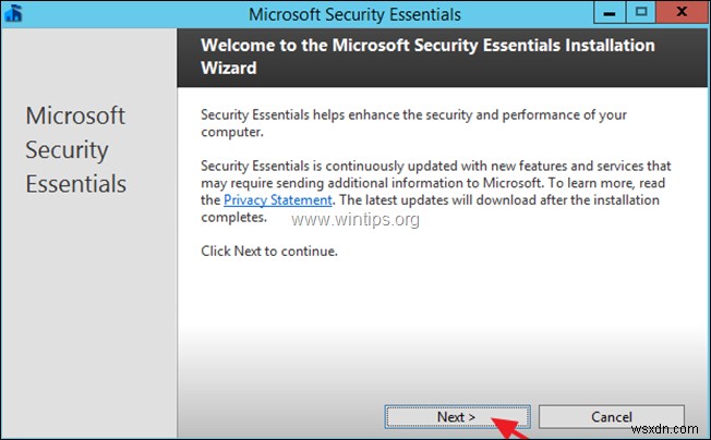 How to Install Microsoft Security Essentials on Server 2012/2012R2.