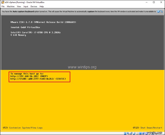 How to Install VMware ESXi on VirtualBox.