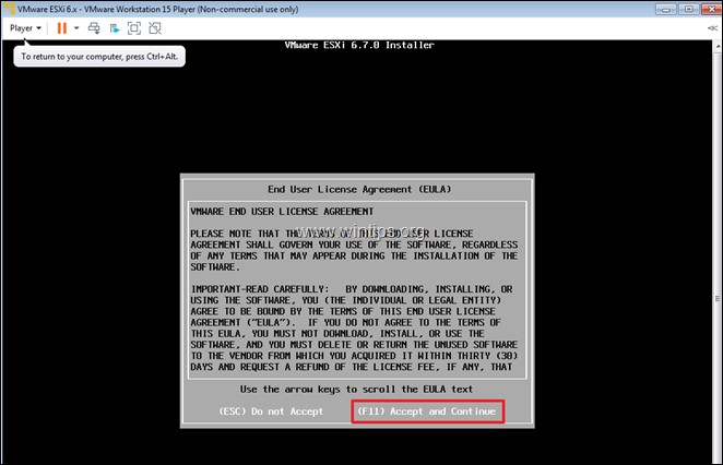How to Install vSphere ESXi 6.7 on VMware Workstation 15.