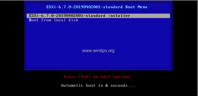 How to Install vSphere ESXi 6.7 on VMware Workstation 15.