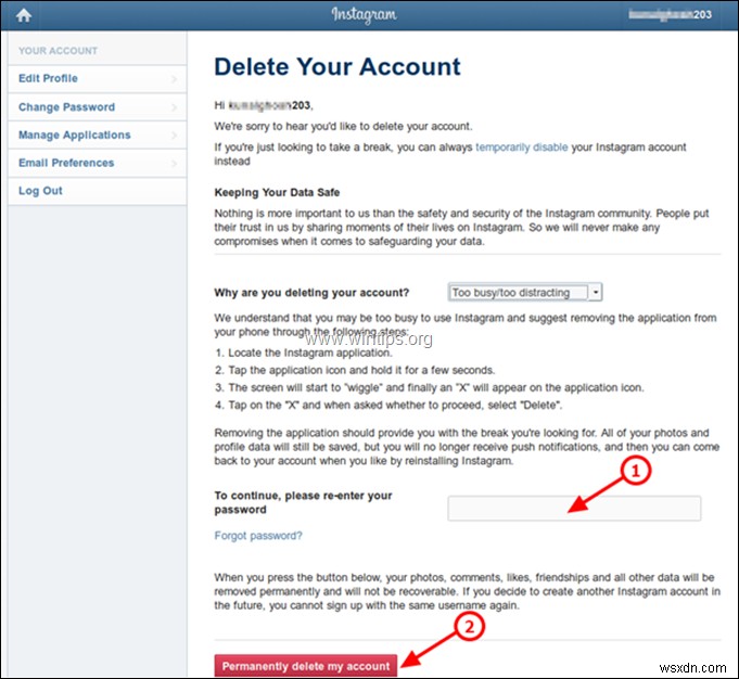 How to Delete your Instagram Account Permanently.
