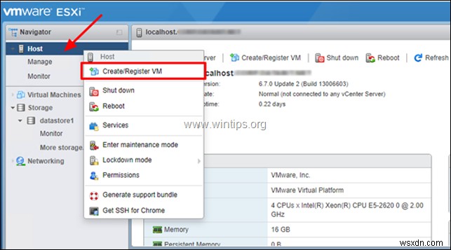 How to Create a Virtual Machine on vSphere Hypervisor ESXi 6.7