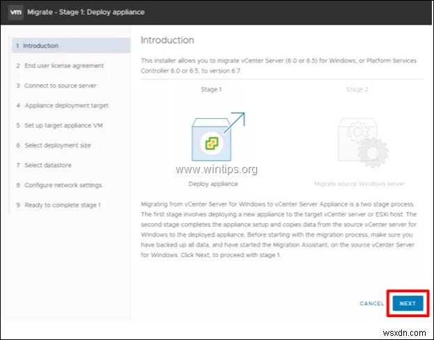 How to Migrate VMware vCenter Server on Windows to VCSA 6.7