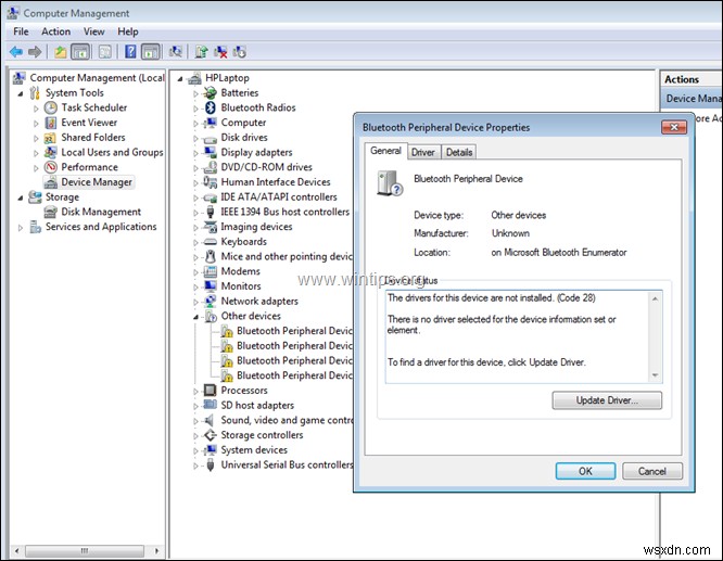 FIX: Bluetooth Drivers Are Not Installed – Code 28 (Solved)