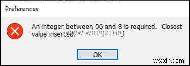 FIX: An integer between 96 and 8 is required in Photoshop CC 2018-2017 (Solved)