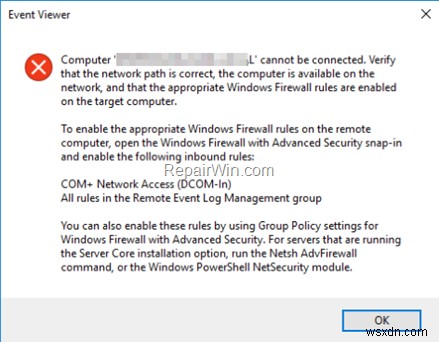 FIX: Computer cannot be connected. You must Enable COM+ Network Access in Windows Firewall.