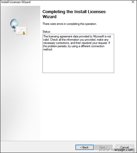 FIX: The licensing agreement data provided to Microsoft is not valid on RDS Server 2016 or 2019 (Solved)