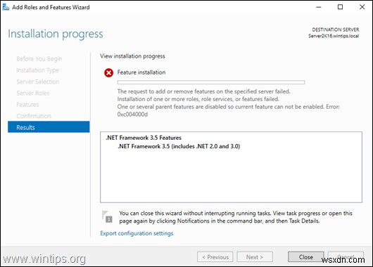 FIX: NET Framework 3.5 0xc004000d Install Error on Server 2016. (Solved)