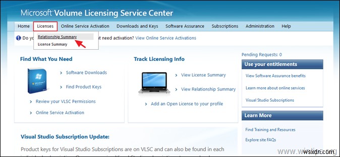 How to View the RDS CALS Authorization Number and License Number in VLSC.