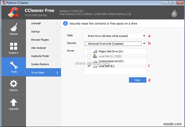 How to Securely Wipe a Hard Drive or a Computer before selling.