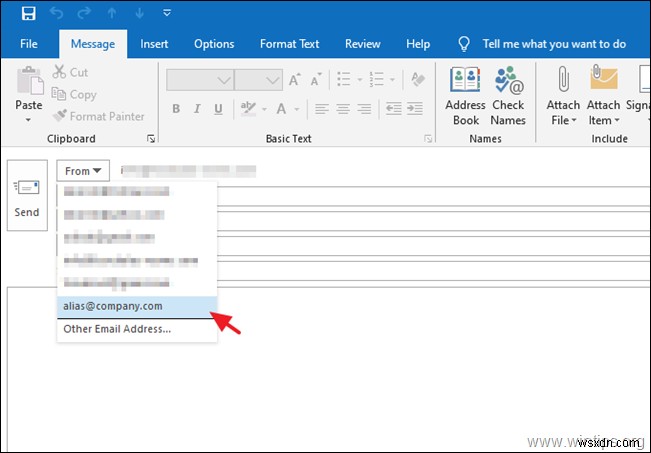 How to Send As from Email Alias in Outlook.