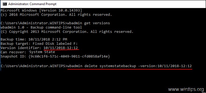 How to Delete Windows Server Backups on Server 2016/2012.