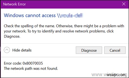 FIX: 0x80070035 – Network path was not found (Solved)