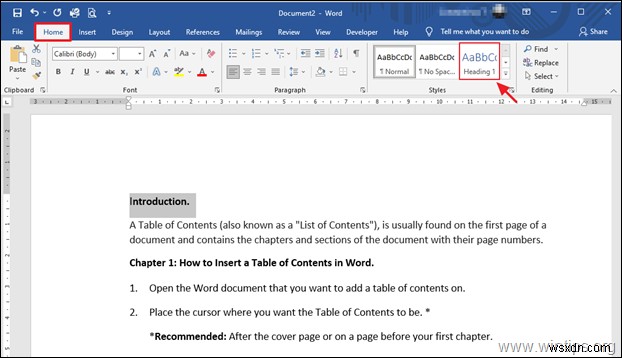 How to Add Table of Contents in Word.