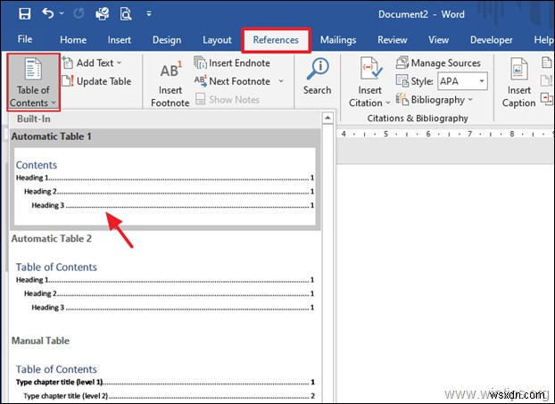 How to Add Table of Contents in Word.