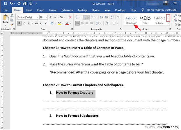 How to Add Table of Contents in Word.