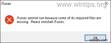 FIX: iTunes required files missing and cannot run. (Solved)