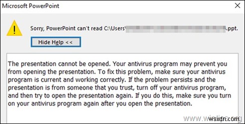 FIX: The Presentation Cannot be Opened in PowerPoint (Solved).