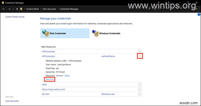 How to Remove Web or Windows Credentials on Windows 10/11.