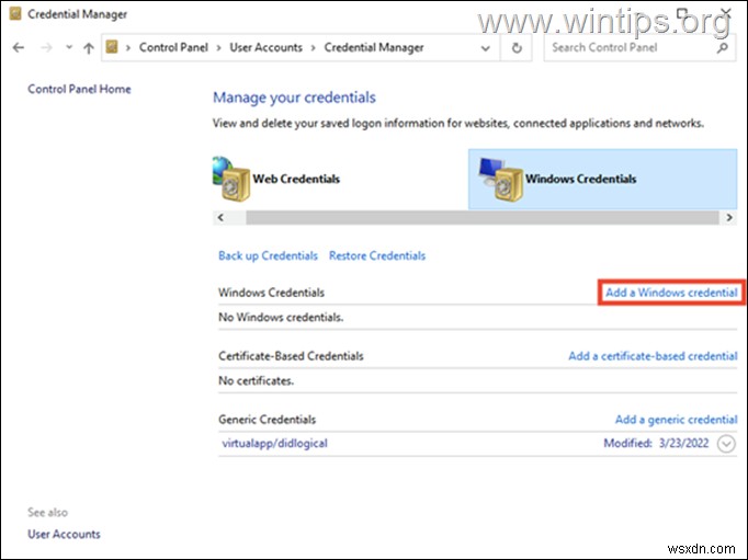 How to Remove Web or Windows Credentials on Windows 10/11.