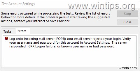 FIX: Outlook 0x800CCC92 Logon Failure to Office365 POP3 mail server. (Solved)