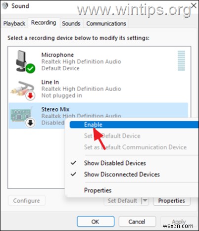 How to Enable Stereo Mix if not Showing as Recording device in Windows 11/10.