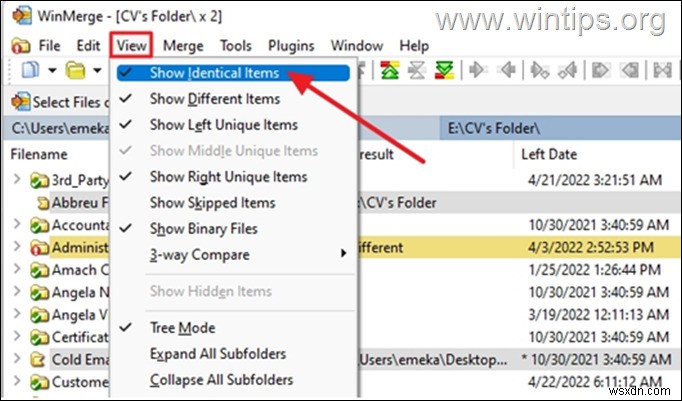 How to Compare Folders and Files in Windows 10.