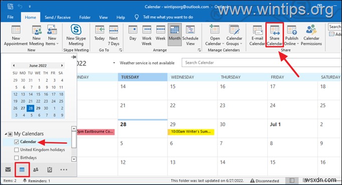 How to Share Outlook Calendar in Desktop or in Web.