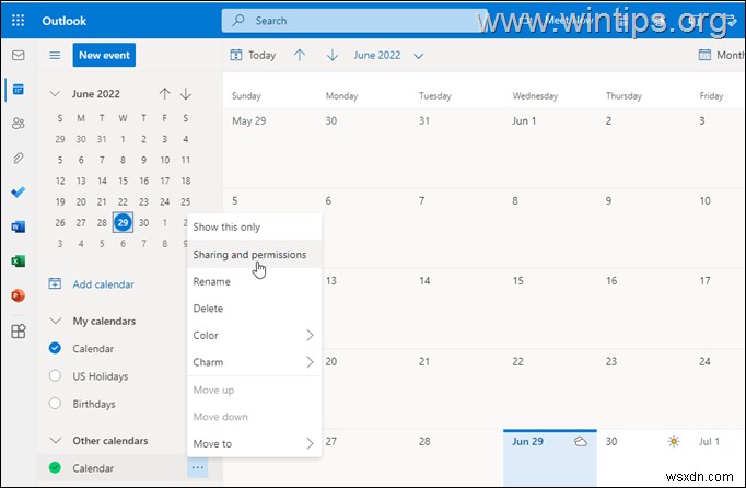 How to Share Outlook Calendar in Desktop or in Web.