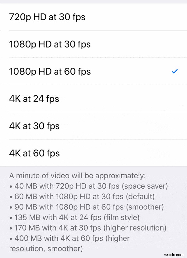 Don’t See 4K at 60 FPS Record Video Option on iPhone 8 Plus/X?