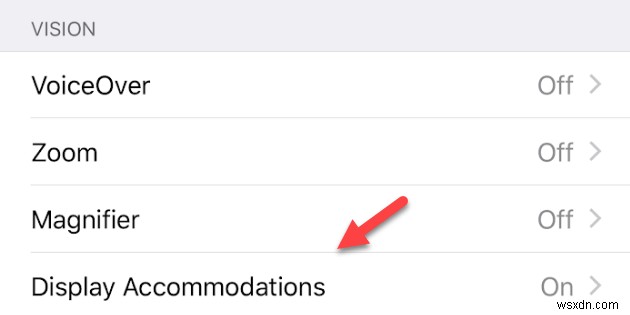 Enable Display Accommodations On iOS