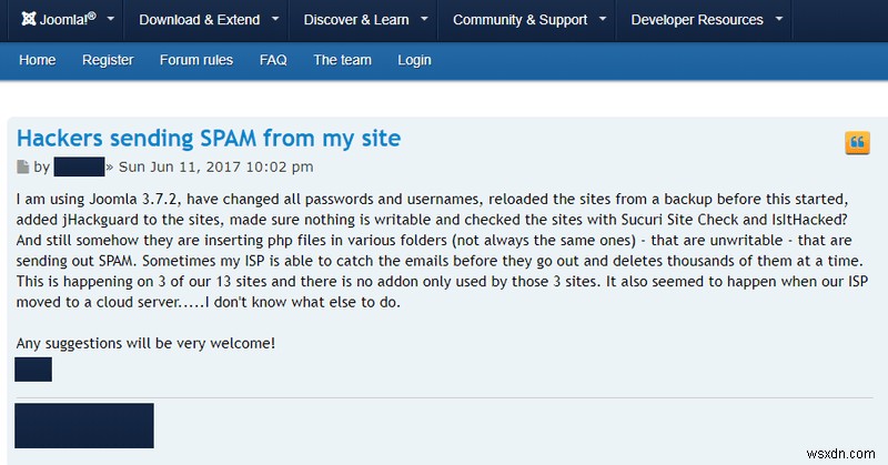 Joomla Website Hacked and Sending Spam Emails. How to Fix?