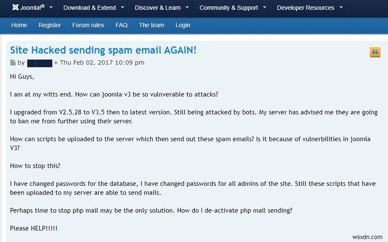 Joomla Website Hacked and Sending Spam Emails. How to Fix?