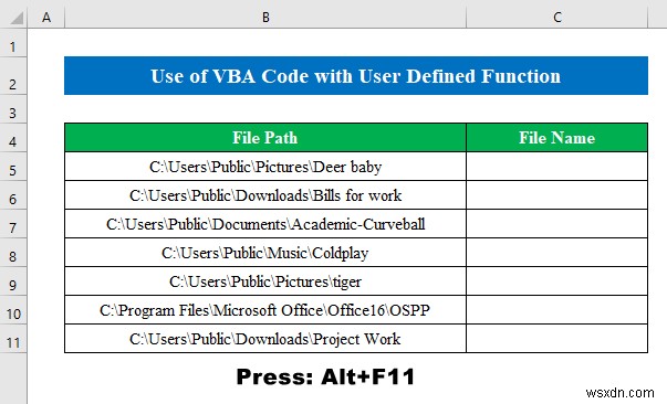 How to Get Filename from Path in Excel (6 Simple Methods)