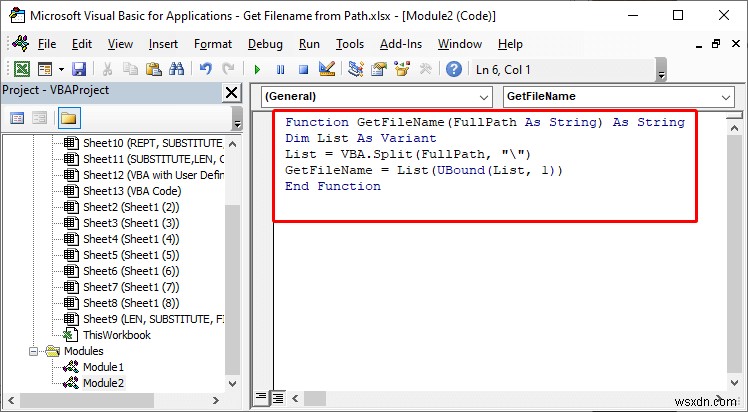 How to Get Filename from Path in Excel (6 Simple Methods)