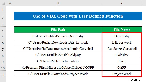 How to Get Filename from Path in Excel (6 Simple Methods)