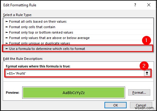 Conditional Formatting with Formula in Excel