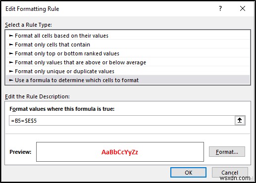 Conditional Formatting with Formula in Excel
