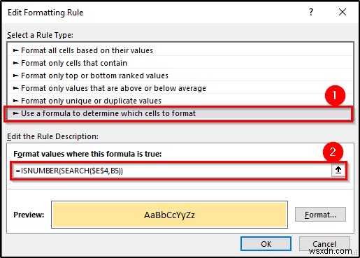 Conditional Formatting with Formula in Excel