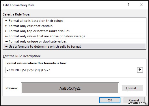 Conditional Formatting with Formula in Excel