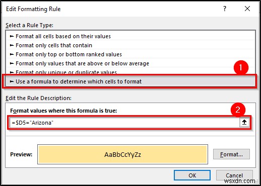 Conditional Formatting with Formula in Excel