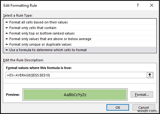 Conditional Formatting with Formula in Excel